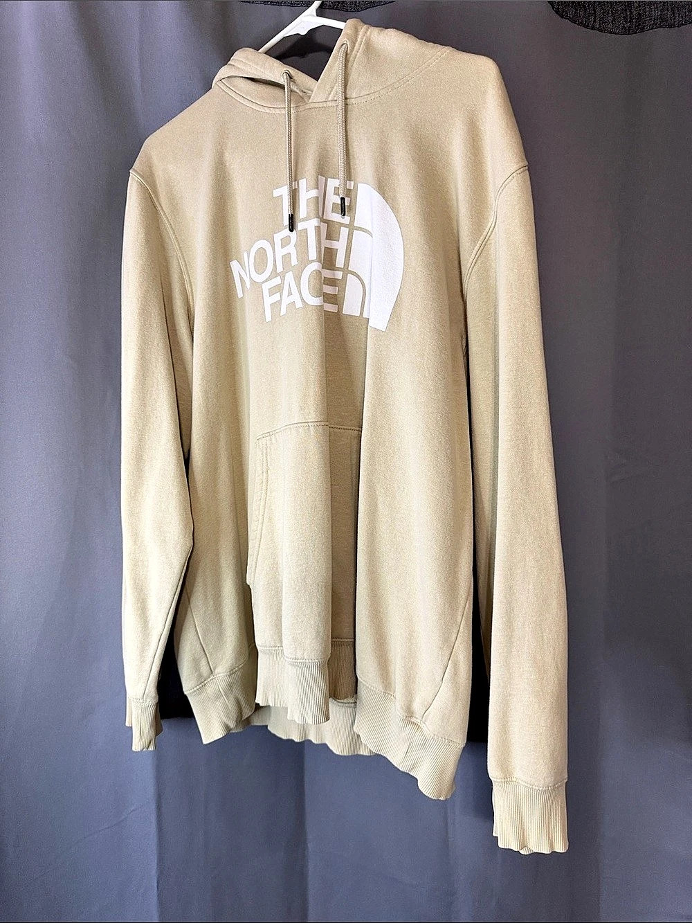 The North Face Logo Pullover Hoodie in Beige XL